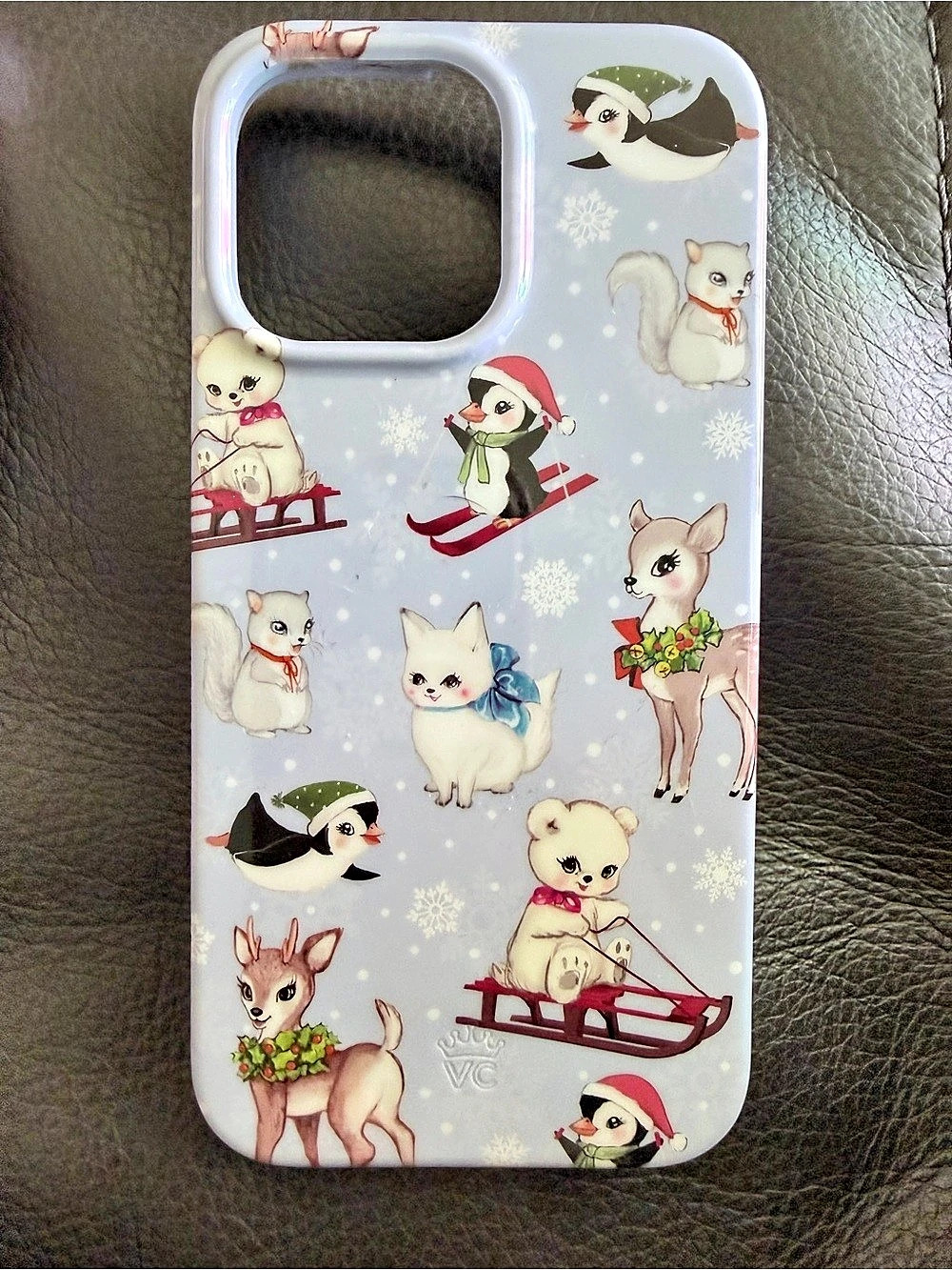 Velvet Caviar Winter Wonderland Baby Animals iPhone Case Blue & White
